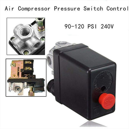 240V 16A Port 90PSI 120PSI Air Compressor Pressure Switch Control Regulator with Measurements for Rapid V1237-ZY-528-053