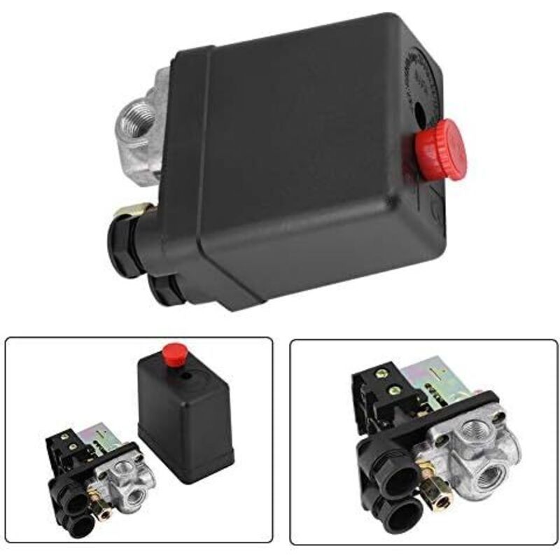 240V 16A Port 90PSI 120PSI Air Compressor Pressure Switch Control Regulator with Measurements for Rapid V1237-ZY-528-053
