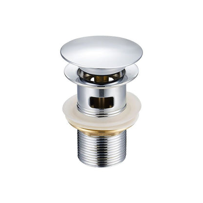 Basin Drain with Overflow Hole Stainless Steel Lid, Stainless Steel Body, Copper Nut, Copper Movement V1237-ZY-528-059