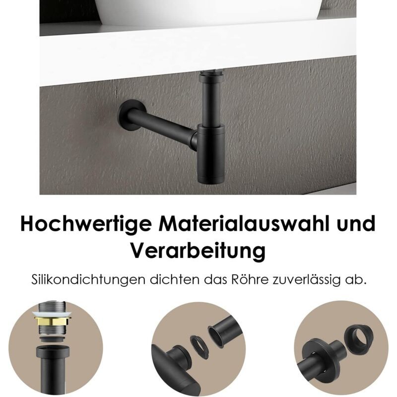 Brass Basin Drain, Keymark Universal Siphon with Extension Tube, 1 Adjustable Siphon Anti Odor Leak Proof, V1237-ZY-528-064