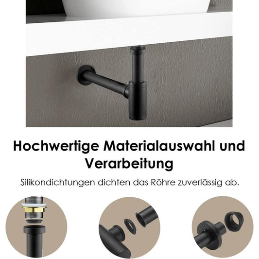 Brass Basin Drain, Keymark Universal Siphon with Extension Tube, 1 Adjustable Siphon Anti Odor Leak Proof, V1237-ZY-528-064