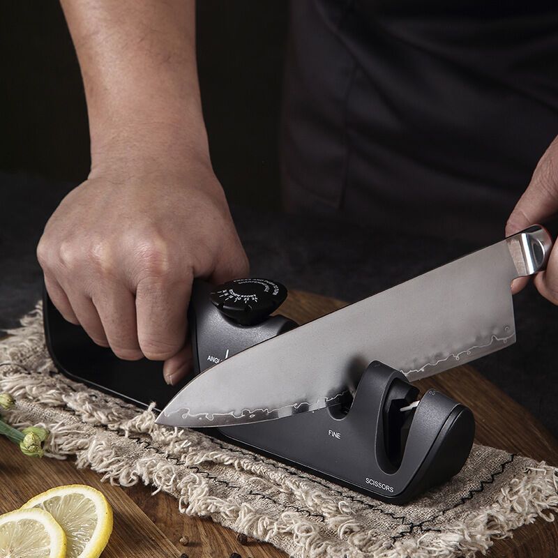 Kitchen Sharpener Professional Knife Sharpener, Knife Sharpener with Non Slip Eraser for Knives, Scissors V1237-ZY-528-075