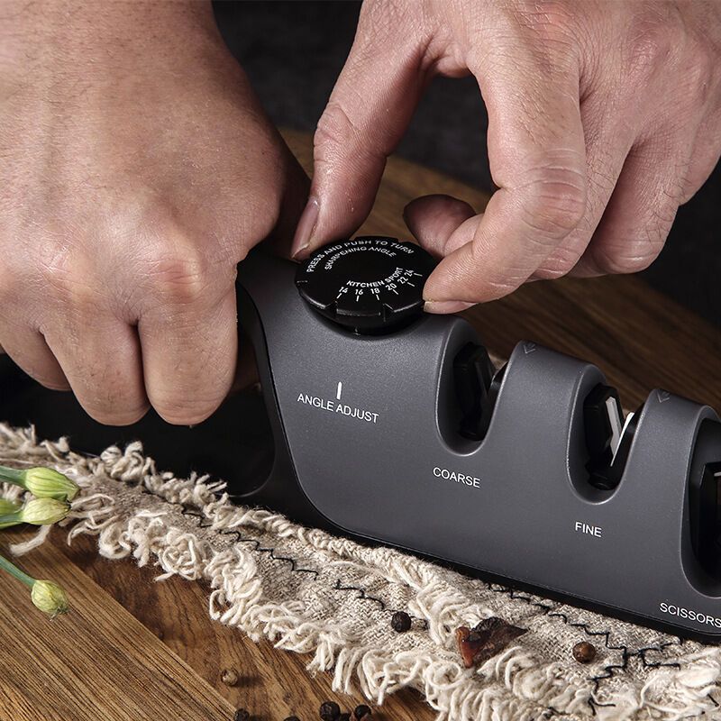 Kitchen Sharpener Professional Knife Sharpener, Knife Sharpener with Non Slip Eraser for Knives, Scissors V1237-ZY-528-075