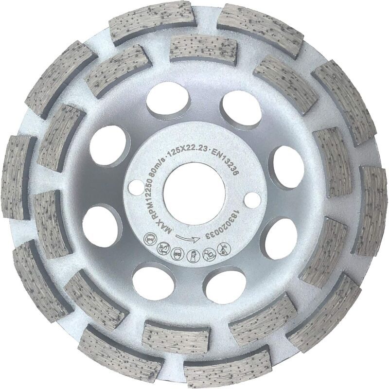 Diamond Plate Grinding Wheel Universal Concrete X Double Row Grinding Wheel, 125mm, 22.2mm V1237-ZY-528-081