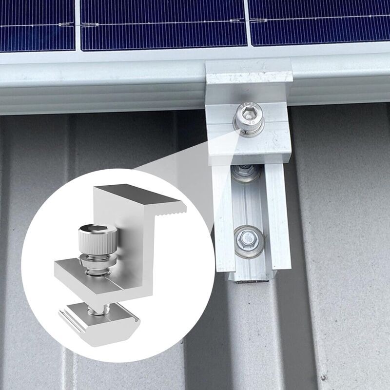 4 Pieces Solar Panel Edge Clamp Brackets for 30mm Module Height V1237-ZY-528-085
