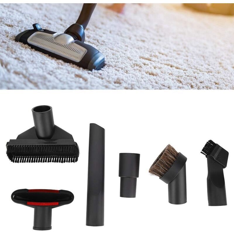 6 Pieces Universal Horse Vacuum Cleaner Brush Adapter Accessories, Black V1237-ZY-528-089