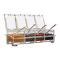 4 Pieces Kitchen Transparent Acrylic Condiment Box Four inch one Spice Jars with Spoons and Condiment V1237-ZY-528-097