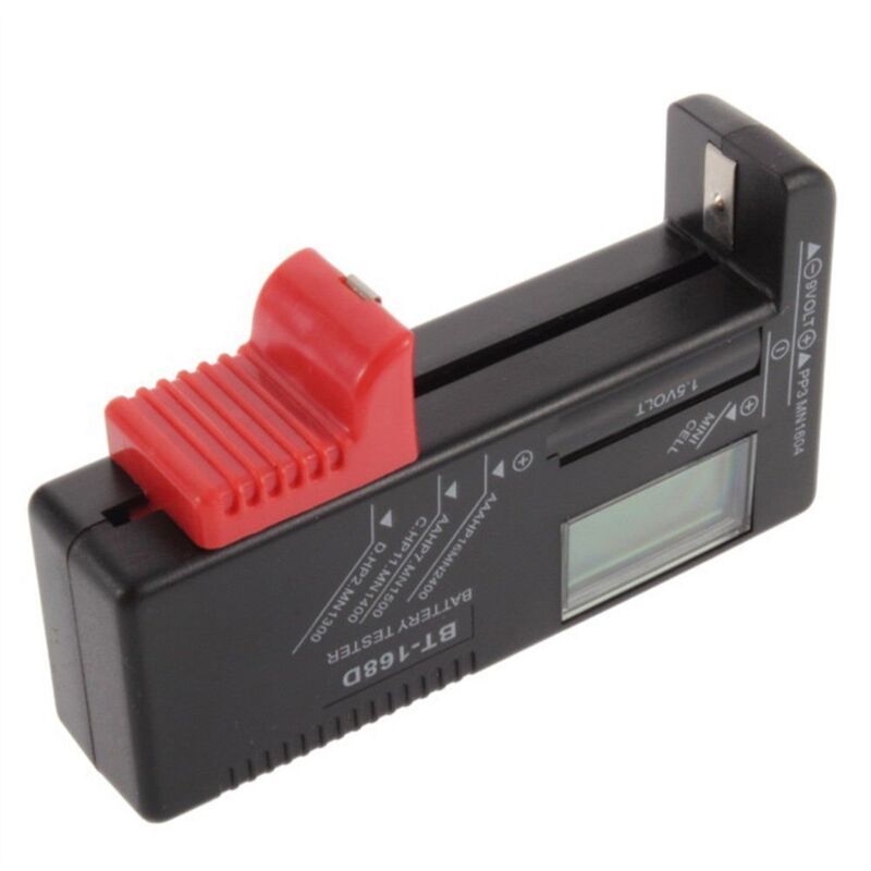 2 Pack Digital Battery Tester Voltage Checker and Power Level Checker Combo for AA AAA C D 9V 1.5V Button V1237-ZY-528-105