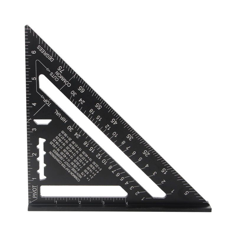 Metric System Metal Aluminum Ruler Square Ruler Guide Protractor Angle 45 90 Degrees Carpenter Tools Tracing V1237-ZY-528-109
