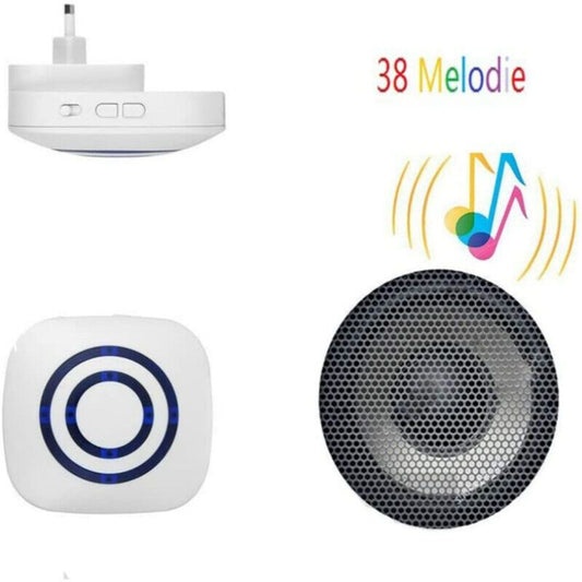 Wireless Doorbell Electric Door Chime Kit with 1 Receiver and 1 PIR Motion Detector Visitor Alert Sensor V1237-ZY-528-115