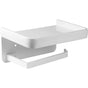 Wall Mounted Toilet Paper Holder with Aluminum Storage Shelf for Bathroom and Kitchen, White V1237-ZY-528-116