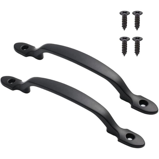 2 Pack 6.25 Cast Iron Barn Door Handle, Rustic Style, for Doors, Gates, Fences, Garage, Closet, Outdoor and V1237-ZY-528-117