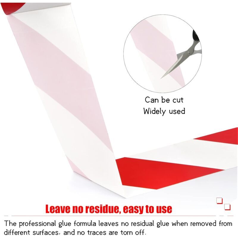 Adhesive Warning Tape for Floor Marking Safety Red and White Stripes, 4cm x 16m V1237-ZY-528-118