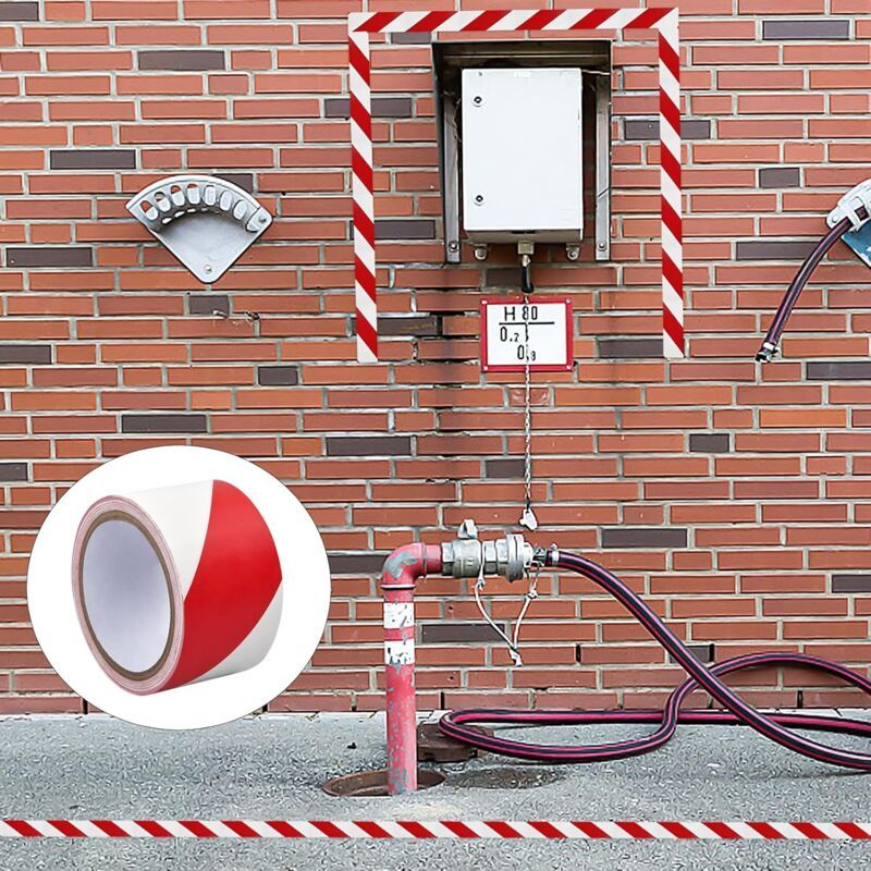 Adhesive Warning Tape for Floor Marking Safety Red and White Stripes, 4cm x 16m V1237-ZY-528-118