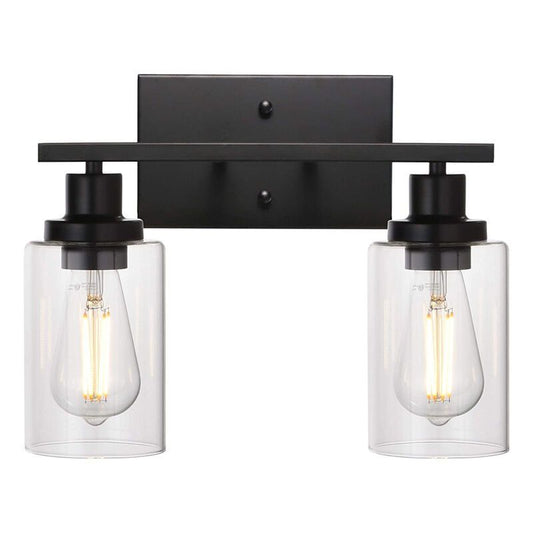 Black Vanity Light Glass Shade Wall Lamp Vintage Style Indoor Wall Sconces for Bathroom V1237-ZY-528-124