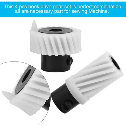 4 Pieces Sewing Machine Gear Set Compatible with Singer 174488 174491 163997 163328 V1237-ZY-528-125