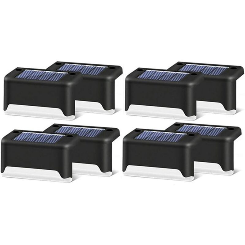 8 Pieces Solar Light, LED, for Stairs, Deck, Outdoor Black Shell Warm White V1237-ZY-528-131