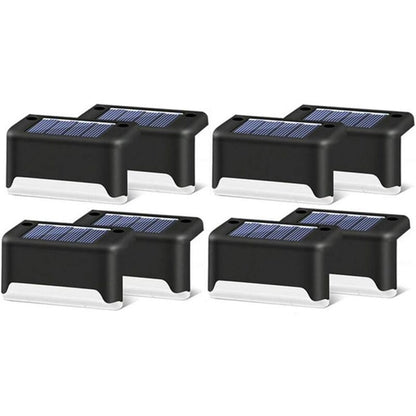 8 Pieces Solar Light, LED, for Stairs, Deck, Outdoor Black Shell Warm White V1237-ZY-528-131
