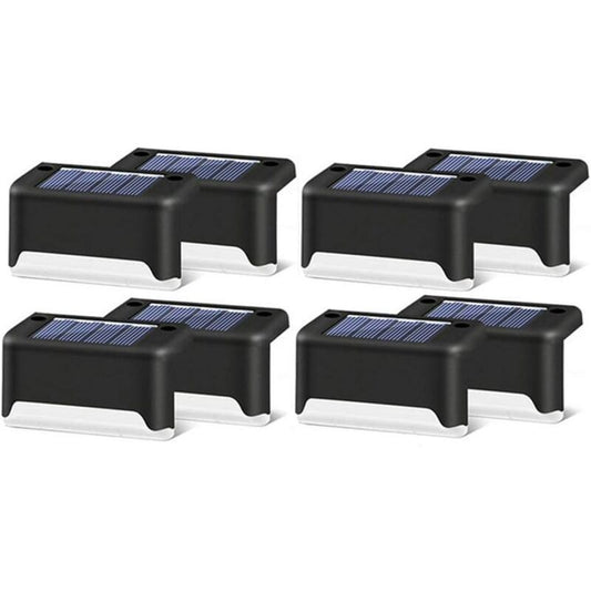 8 Pieces Solar Light, LED, for Stairs, Deck, Outdoor Black Shell Warm White V1237-ZY-528-131