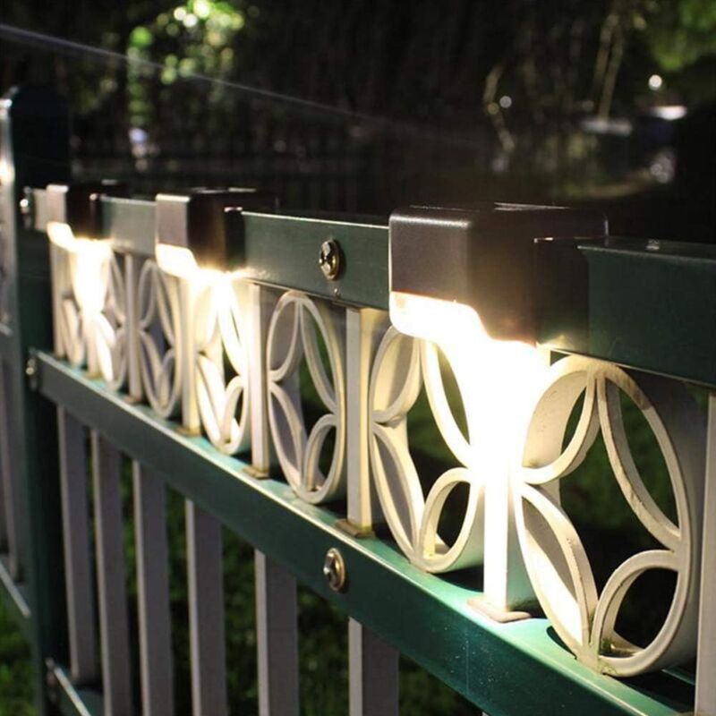 8 Pieces Solar Light, LED, for Stairs, Deck, Outdoor Black Shell Warm White V1237-ZY-528-131