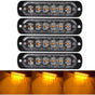 4 Emergency Warning Lights for Vehicles, Emergency Lights for Trucks, Strobe Lights, 6 LED Surface Mount V1237-ZY-528-132