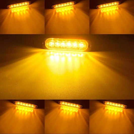 4 Emergency Warning Lights for Vehicles, Emergency Lights for Trucks, Strobe Lights, 6 LED Surface Mount V1237-ZY-528-132