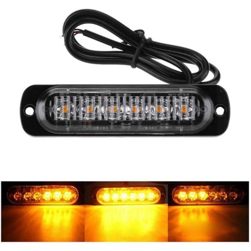 4 Emergency Warning Lights for Vehicles, Emergency Lights for Trucks, Strobe Lights, 6 LED Surface Mount V1237-ZY-528-132