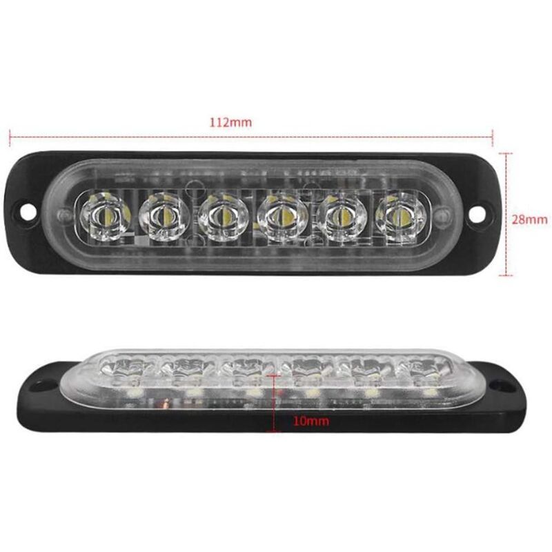 4 Emergency Warning Lights for Vehicles, Emergency Lights for Trucks, Strobe Lights, 6 LED Surface Mount V1237-ZY-528-132