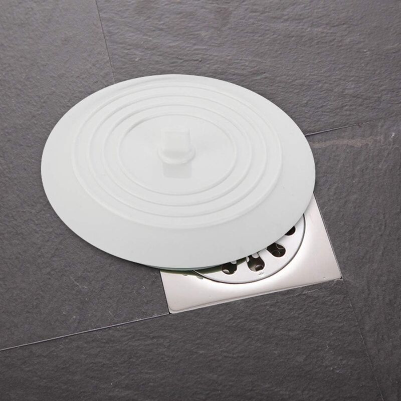Silicone Bathtub and Kitchen Sink Stopper Universal Drain Plug, White, 15cm V1237-ZY-528-133