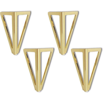 4 Pack Replacement Furniture Legs, Triangular Gold DIY Table Legs, for Chairs, Cabinets and Sofas, Furniture V1237-ZY-528-136