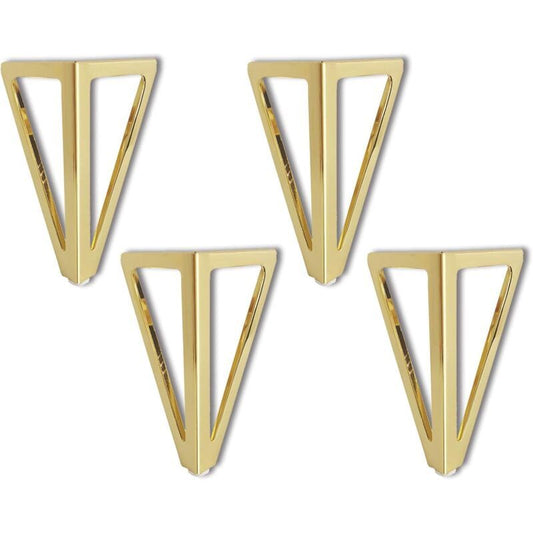 4 Pack Replacement Furniture Legs, Triangular Gold DIY Table Legs, for Chairs, Cabinets and Sofas, Furniture V1237-ZY-528-136