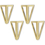 4 Pack Replacement Furniture Legs, Triangular Gold DIY Table Legs, for Chairs, Cabinets and Sofas, Furniture V1237-ZY-528-136