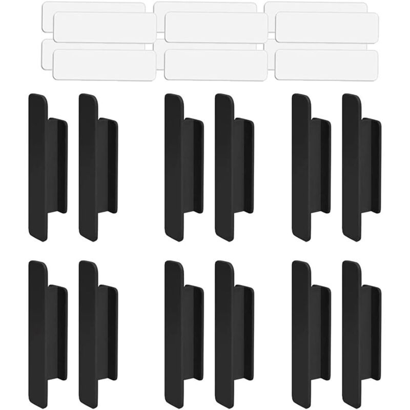 12 Pieces Self Adhesive Plastic Door Handles for Window Door Drawer Wardrobe Refrigerator V1237-ZY-528-152