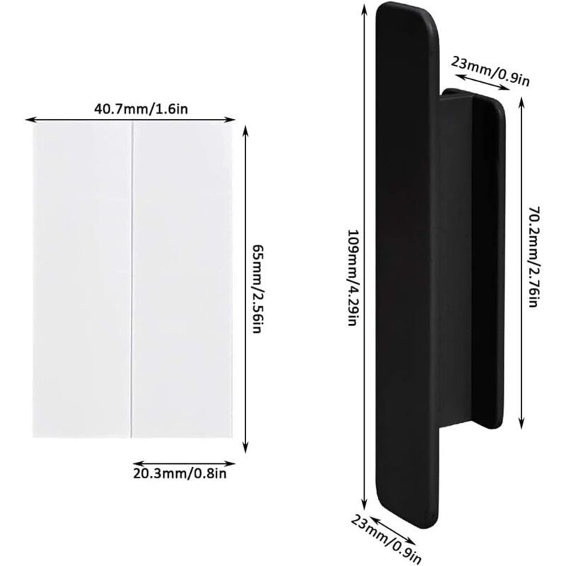 12 Pieces Self Adhesive Plastic Door Handles for Window Door Drawer Wardrobe Refrigerator V1237-ZY-528-152