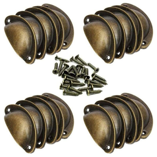 Furniture Handle 20 Vintage Shell Handle for Drawer Cupboard Furniture Kitchen, Curved Iron Retro Cupboard V1237-ZY-528-159
