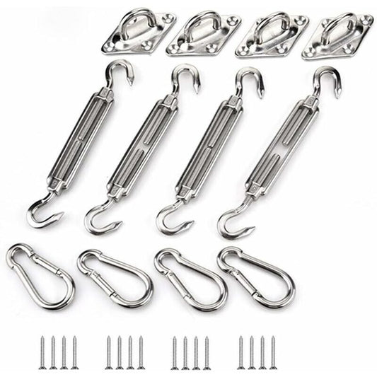 Shade Sail Fixing Kit, Stainless Steel Sun Shade Sail Fixing Kit for Triangle and Square, Rectangle, Sun V1237-ZY-528-165