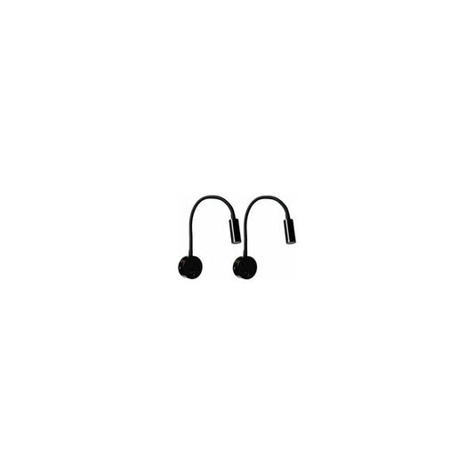 2 Pieces Black Wall Reading Lamp 3W, Flexible Adjustable Neck Wall Lamp Aluminum Desk Lamp, Bedside Lamp with V1237-ZY-528-173