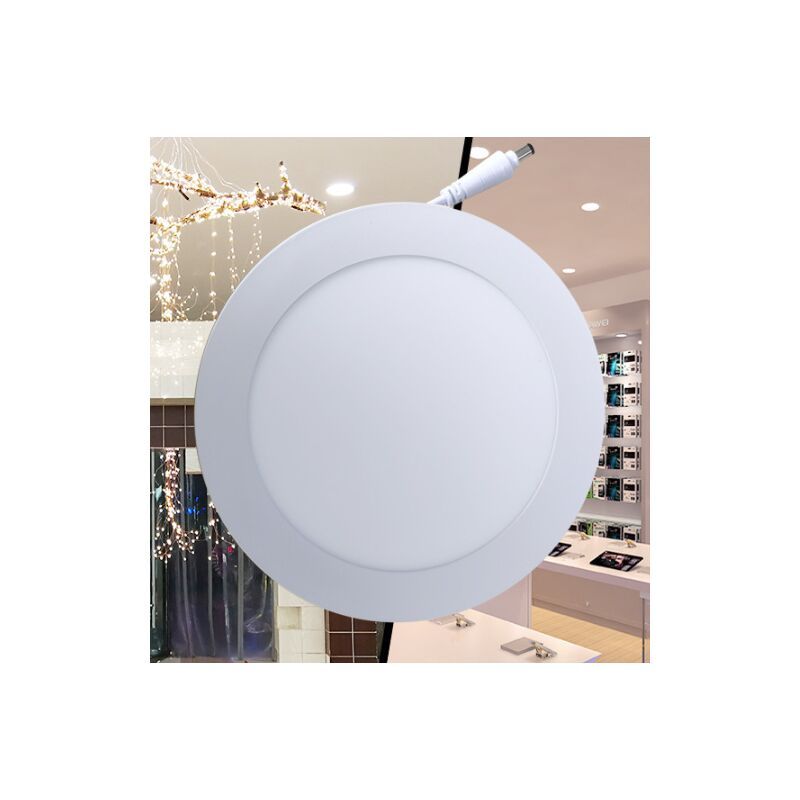 2 Pack White Round Recessed Panel Lights for Cabinet Bathroom Stairwell 6500K, 6W V1237-ZY-528-175