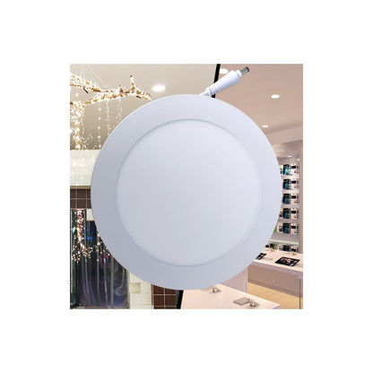 2 Pack White Round Recessed Panel Lights for Cabinet Bathroom Stairwell 6500K, 6W V1237-ZY-528-175