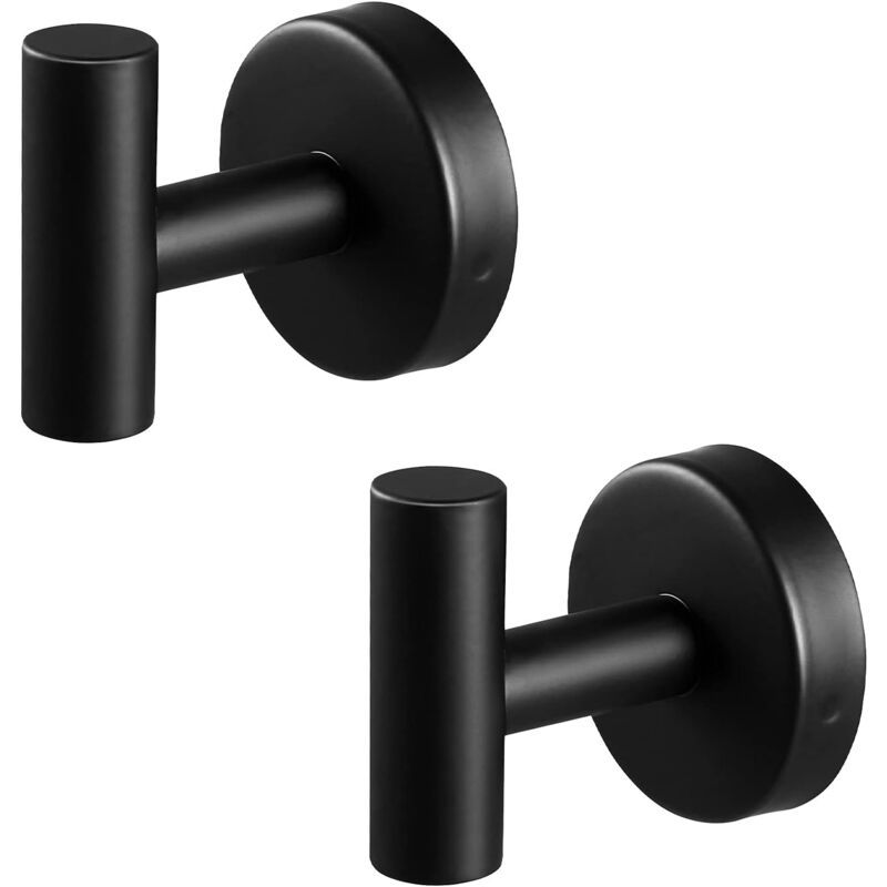 2 Pieces Black Coat Hooks Wall Hooks Coat Wall Hook Stainless Steel Coat Hook for Modern Towel Hook V1237-ZY-528-183