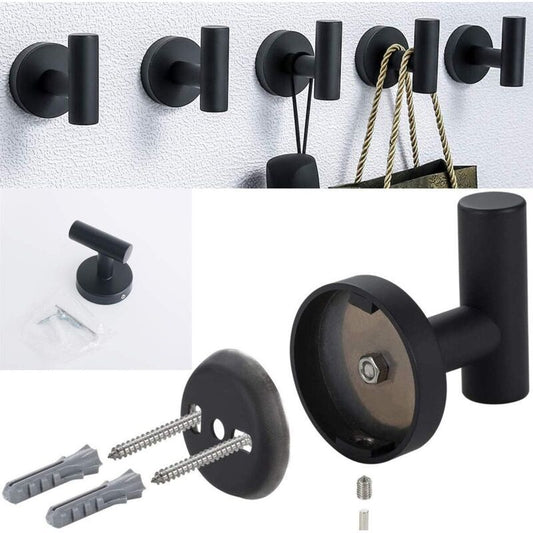 2 Pieces Black Coat Hooks Wall Hooks Coat Wall Hook Stainless Steel Coat Hook for Modern Towel Hook V1237-ZY-528-183