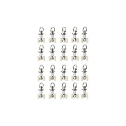 20 Pieces Plastic Curtain Track Glider Rail Rollers Twin Rollers Aluminum Alloy, Small V1237-ZY-528-185