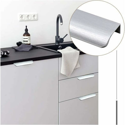 10 Pack Brushed Nickel Kitchen Pulls Invisible Pulls Kitchen Pulls Stainless Steel Kitchen Pulls, Center to V1237-ZY-528-188