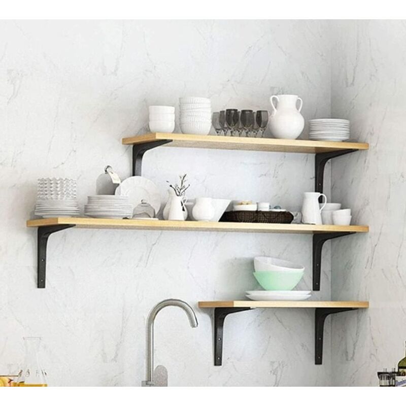 2 Pieces Bracket for L shaped Shelf, Black, 150 x 125mm V1237-ZY-528-194