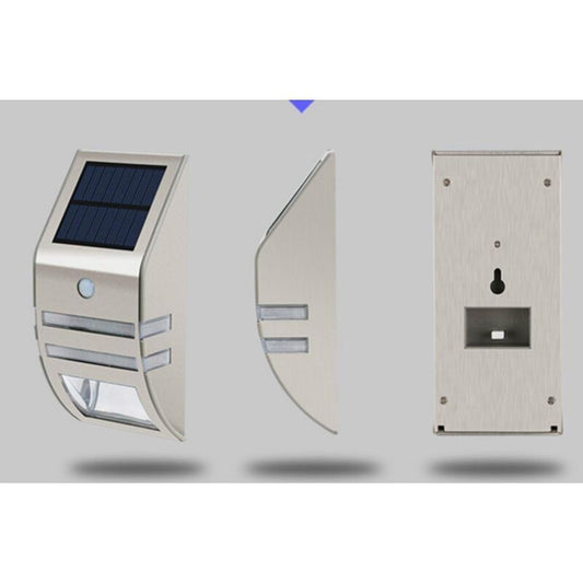 2 Pack LED Solar Outdoor Wall Lights with Motion Sensor Stainless Steel Waterproof, 90 Degree Wide Angle V1237-ZY-528-198
