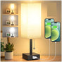 Dimmable Bedside Lamp with USB A and USB C Charging Ports LED Bulb Pull Chain Switch, 3000K 4000K 5000K V1237-ZY-528-199