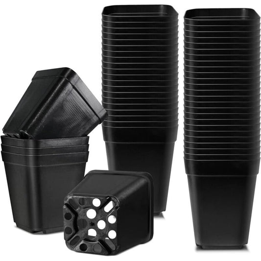 20 Pieces Seedling Pots, Nursery Pots, Reusable Plastic Square Seedling Pot Seedling Pots Transplanting Pot V1237-ZY-528-204