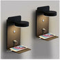 2 Pack Indoor LED Wall Lights with USB Port Switch and 330 Degree Rotatable Reading Lamp, 12W V1237-ZY-528-206