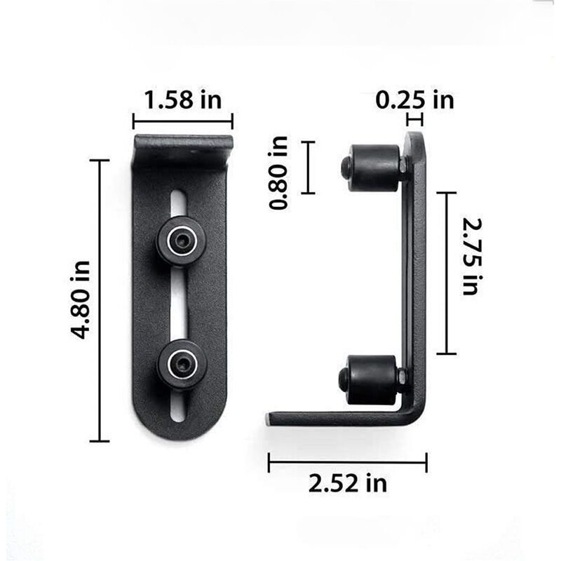 Sliding Barn Door Floor Guide Wall Mount Adjustable Ball Bearing Guide, Black, 120 x 50 x 60mm V1237-ZY-528-209