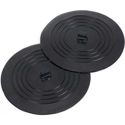 2 Pack Universal Silicone Rubber Drain Stopper, for Kitchen Sink, Bathroom Sink black, 15cm V1237-ZY-528-213